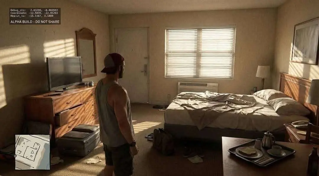 تصویر لورفته از بازی GTA 6 گیم پلی داخل اتاق