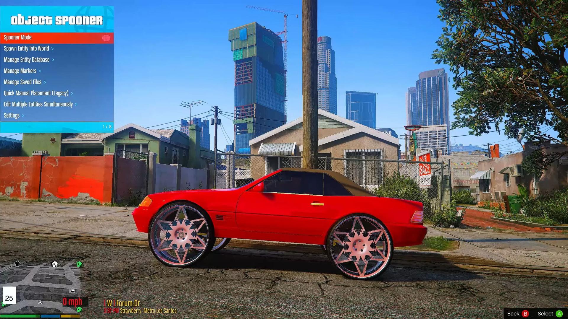 نمای جانبی یک خودرو در بازی GTA 5