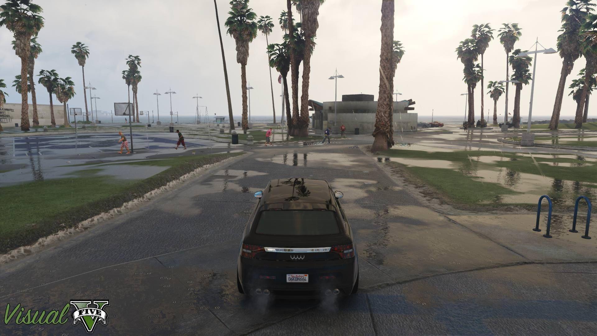 نمای پشت یک خودرو در بازی GTA 5