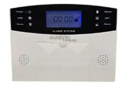 نمای پنل جلوی دزدگیر اماکن گاردپرو wifi-GSM-2G با نمایشگر روشن و لوگو