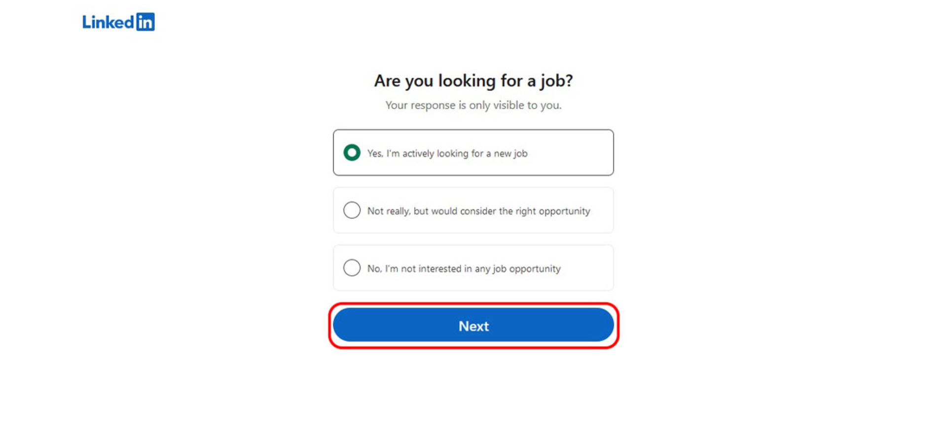 گزینه هایی برای پیدا کردن شغل یا علاقه نداشتن به شغل در لینکدین