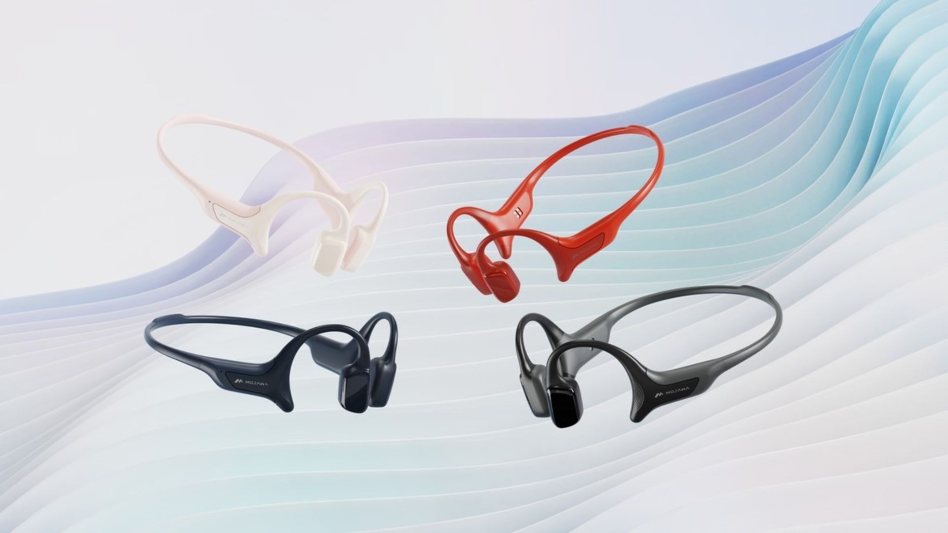 هدفون Mojawa's HaptiFit Terra در چهار رنگ قرمز، مشکی، سفید و سرمه‌ای