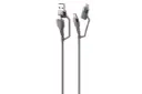 کابل شارژ USB هترون Type-C+Type-A به Lightning+Type-C مدل HC450P 2in2 با طول 1 متر