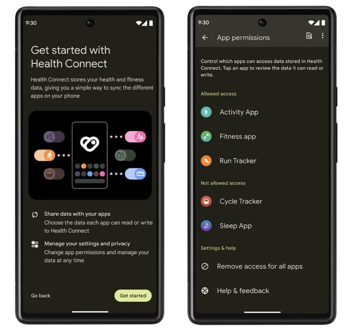 برنامه Health Connect اندروید ۱۴