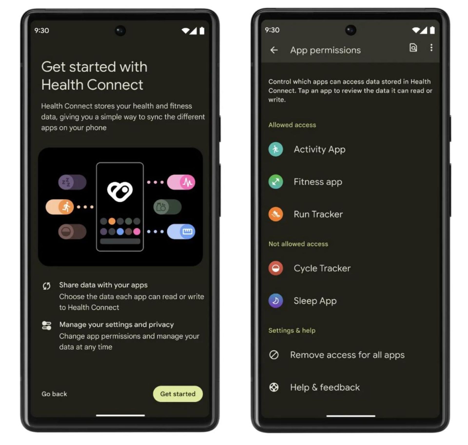 برنامه Health Connect اندروید ۱۴