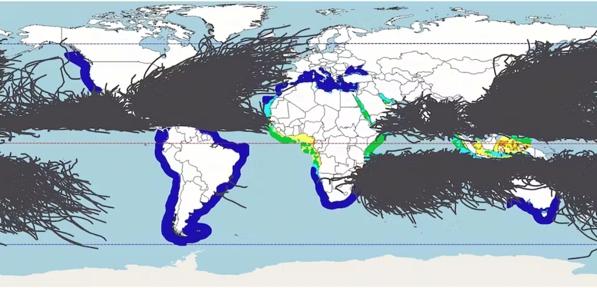 نقشه‌ی حرارتی پنل‌های خورشیدی شناور فراساحلی