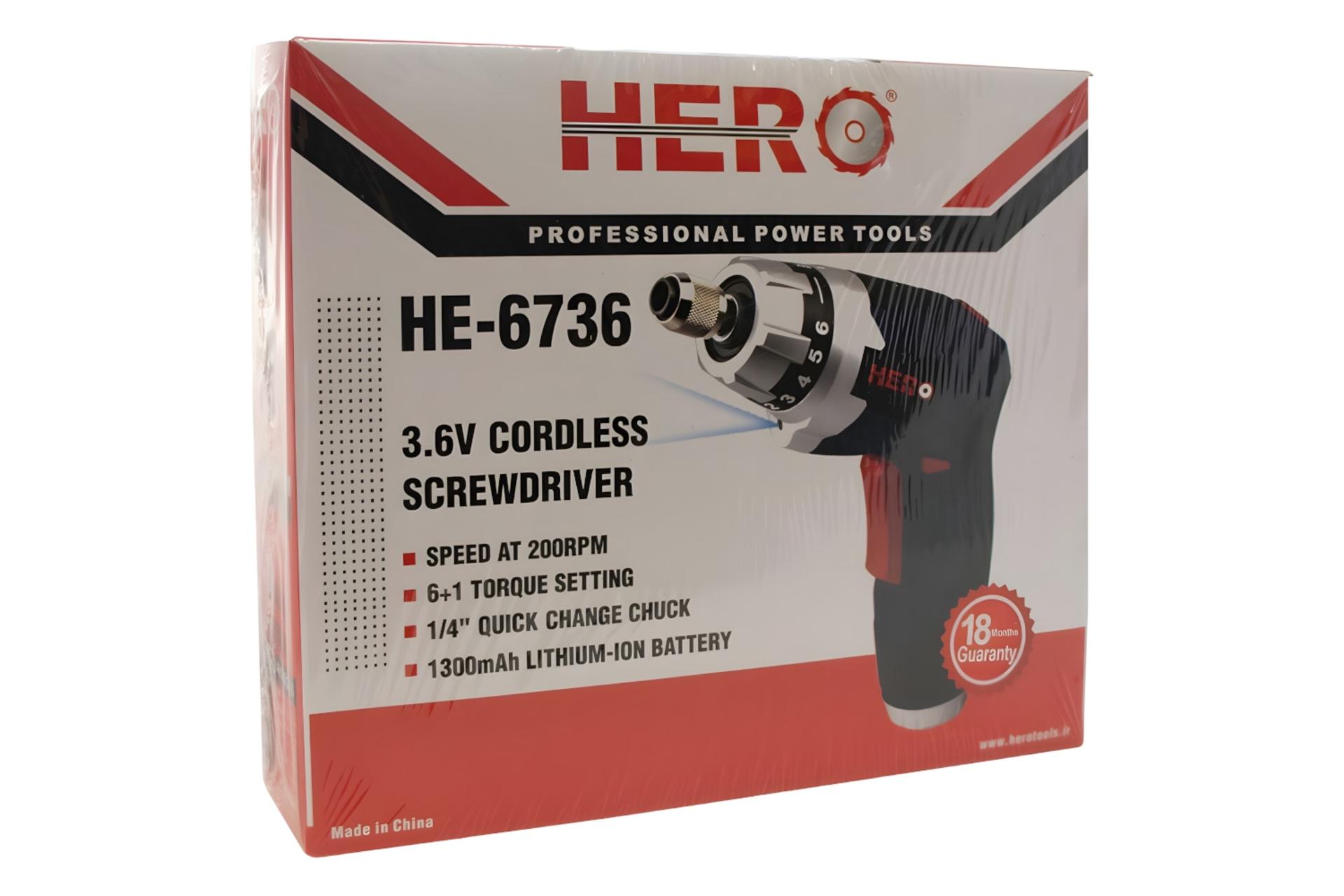 جعبه پیچ گوشتی شارژی هیرو Hero HE-6736