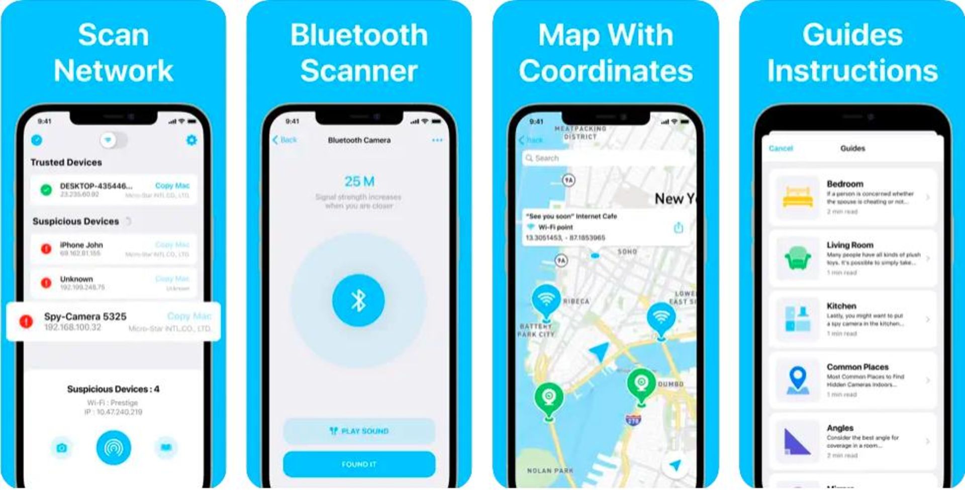 برنامه Hidden Spy Camera Finder Pro برای آیفون