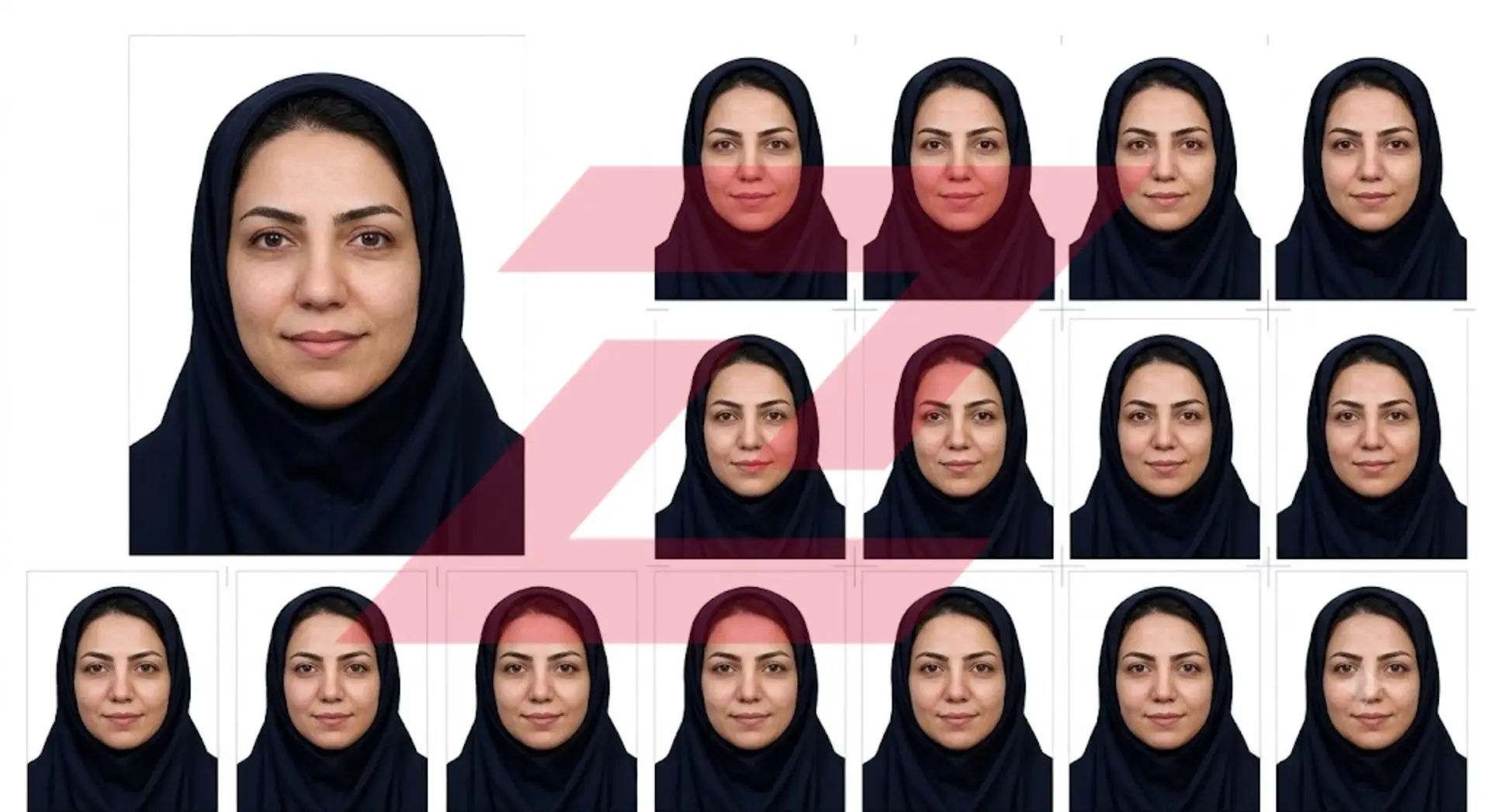 عکس محجبه پاسپورتی با چت‌جی‌پی‌تی