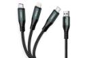 کانکتور و اتصال کابل شارژ USB هیسکا Type-A به Type-C+Micro-USB+Lightning مدل LX-13 با طول 1.2 متر