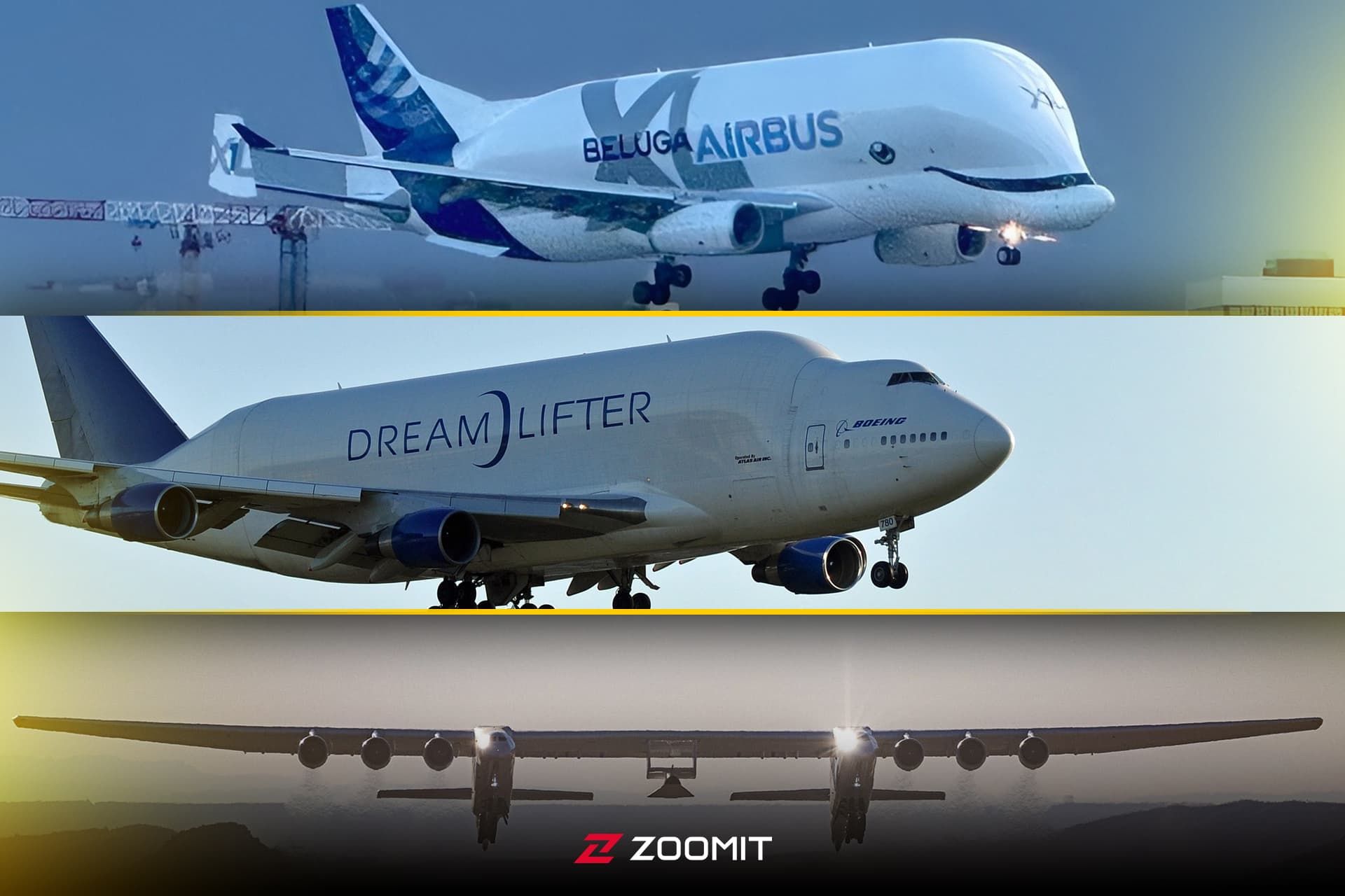 هواپیماهای Airbus Beluga XL و Boeing Dreamlifter و Stratolaunch