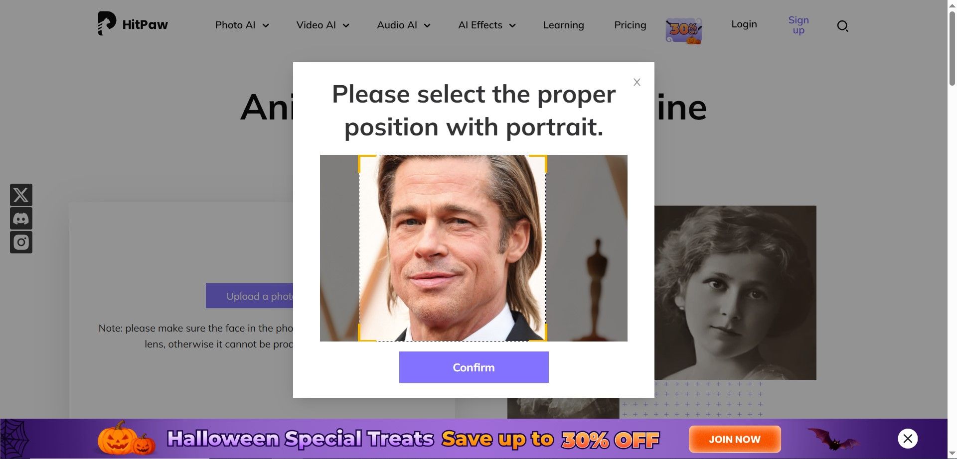 تنظیم کادر در HitPaw