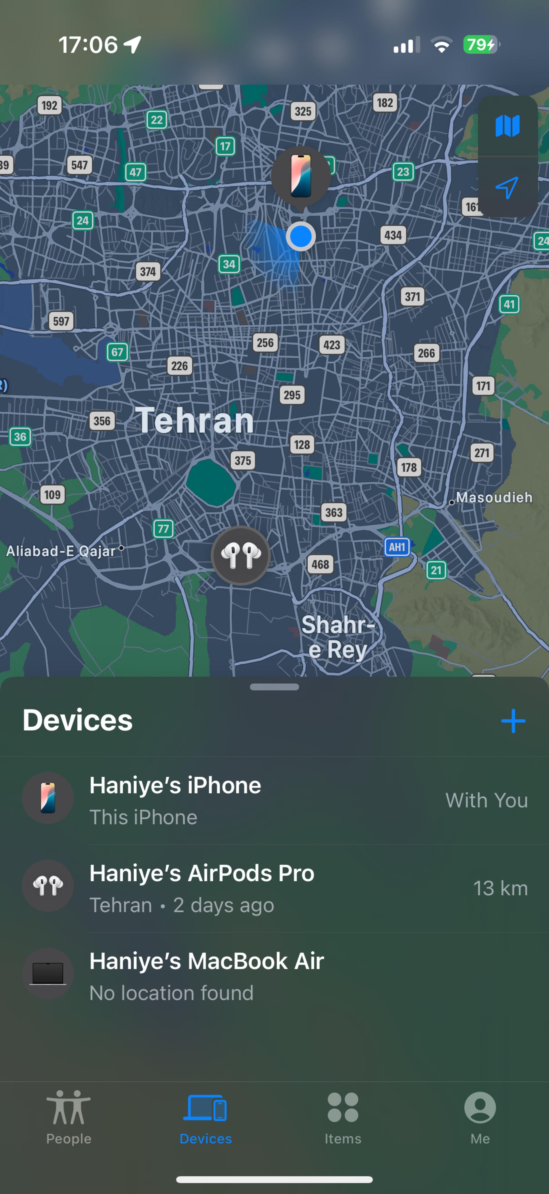 مکان‌یابی فایند مای آیفون