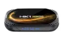 پنل جلوی اندروید باکس اچ کی وان RBOX X4S با تمرکز روی صفحه نمایش و نمایش پنل بالا