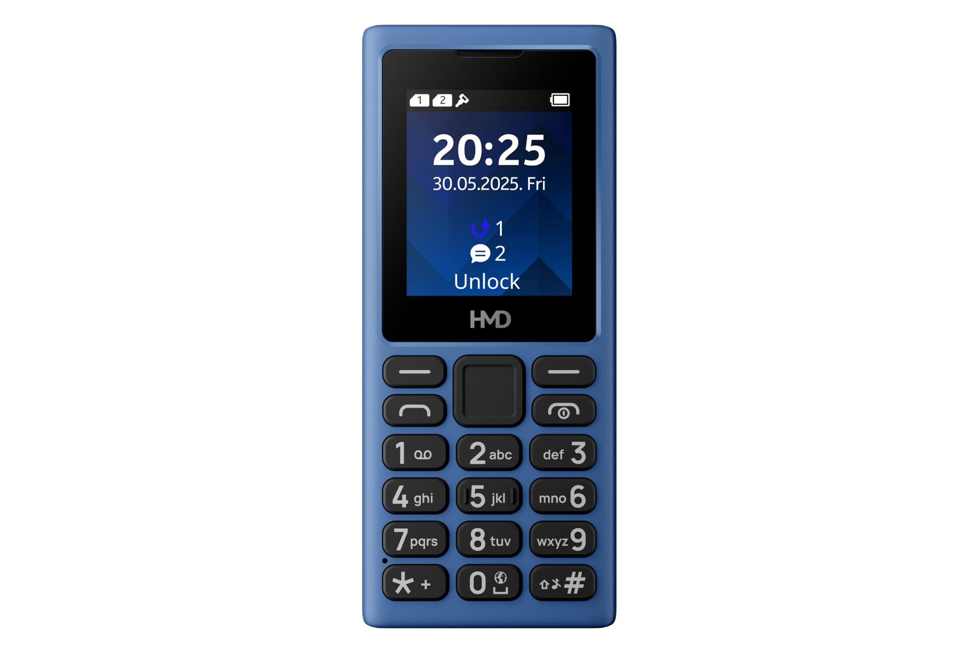 پنل جلو و صفحه کلید گوشی موبایل اچ ام دی HMD 101 4G آبی