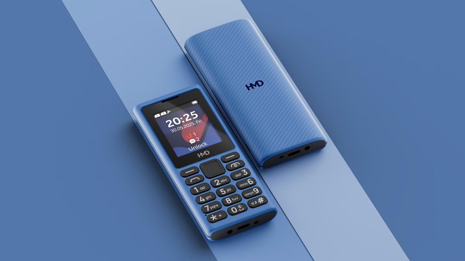 گوشی دکمه‌ای HMD 101 در رنگ آبی