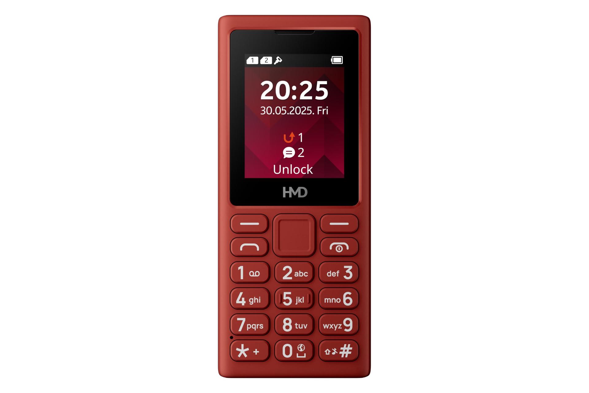 پنل جلو و صفحه کلید گوشی موبایل اچ ام دی HMD 102 4G قرمز