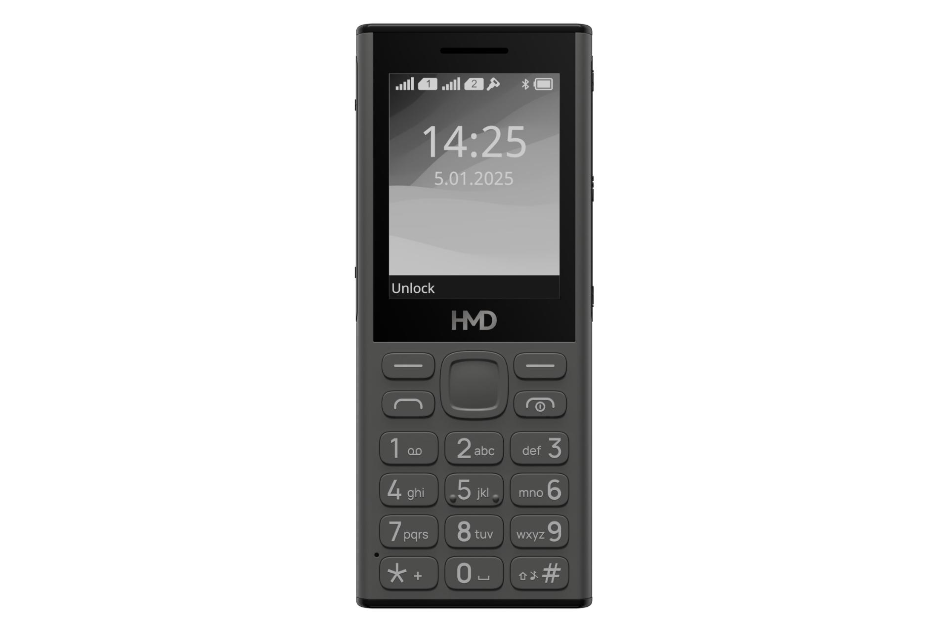 پنل جلو و صفحه کلید گوشی موبایل اچ ام دی HMD 130 Music خاکستری تیره