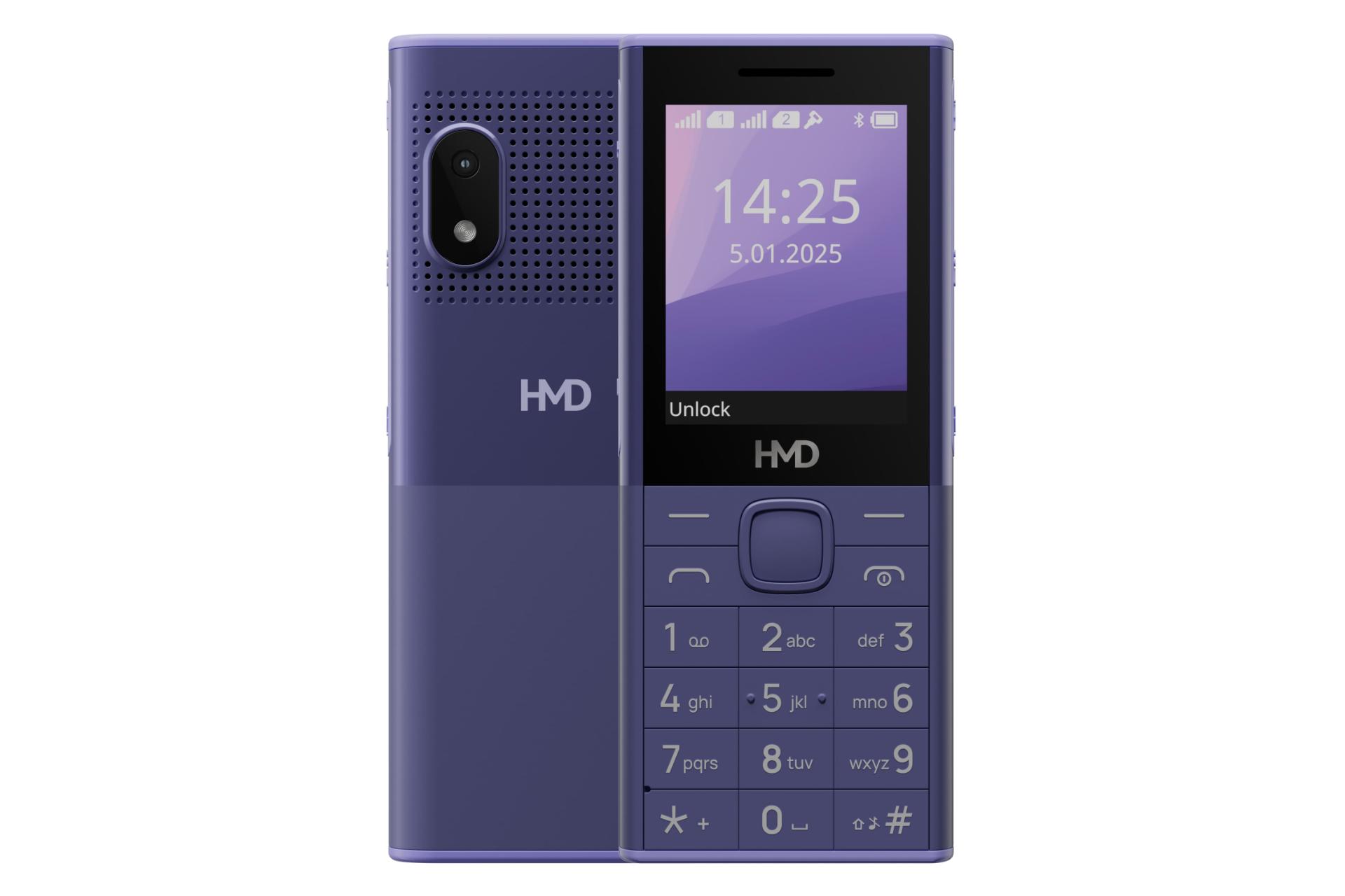 پنل جلو و پشت گوشی موبایل اچ ام دی HMD 150 Music بنفش