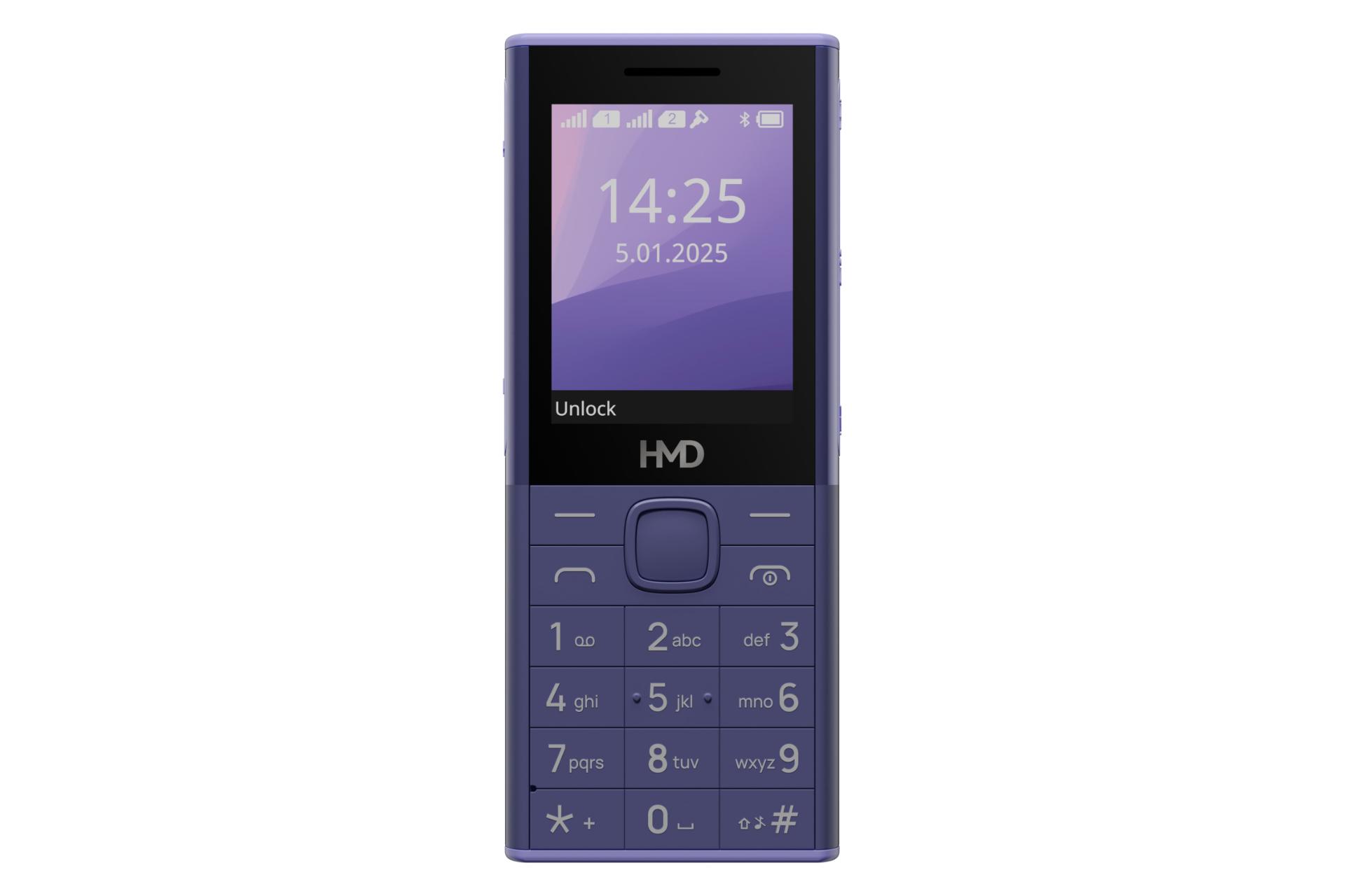 پنل جلو و صفحه کلید گوشی موبایل اچ ام دی HMD 150 Music بنفش
