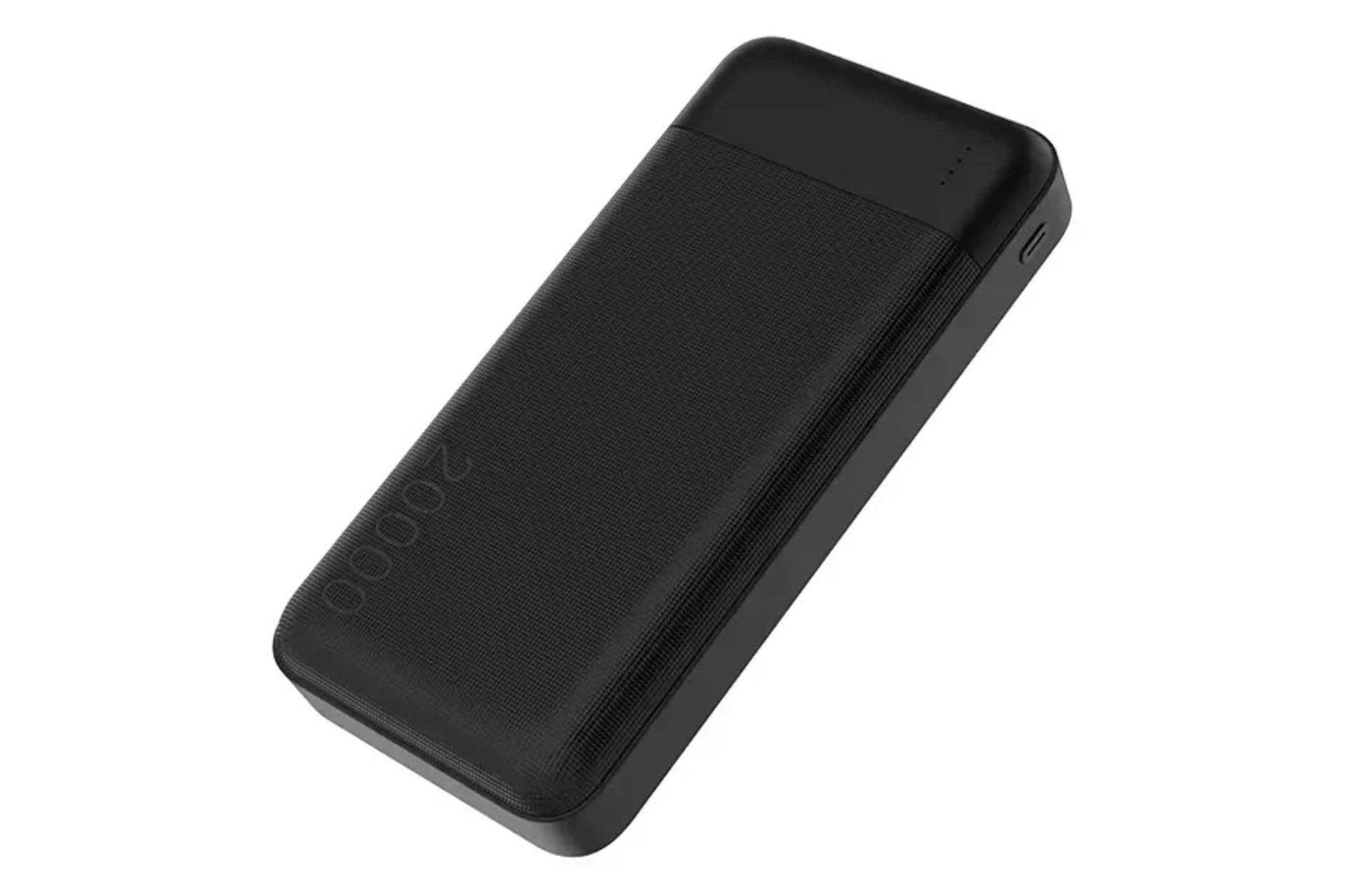 پاور بانک هوگو Hoguo P02 20000mAh مشکی از نمای کناری