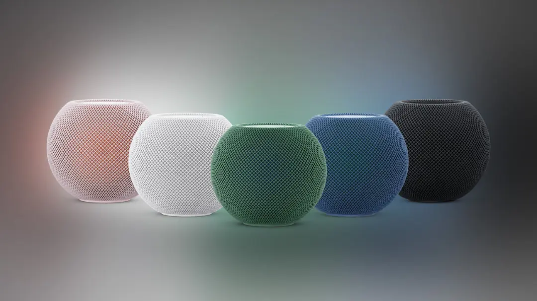 اسپیکر هوشمند هوم‌پاد مینی ۲ (HomePod mini 2) در پنج رنگ مختلف