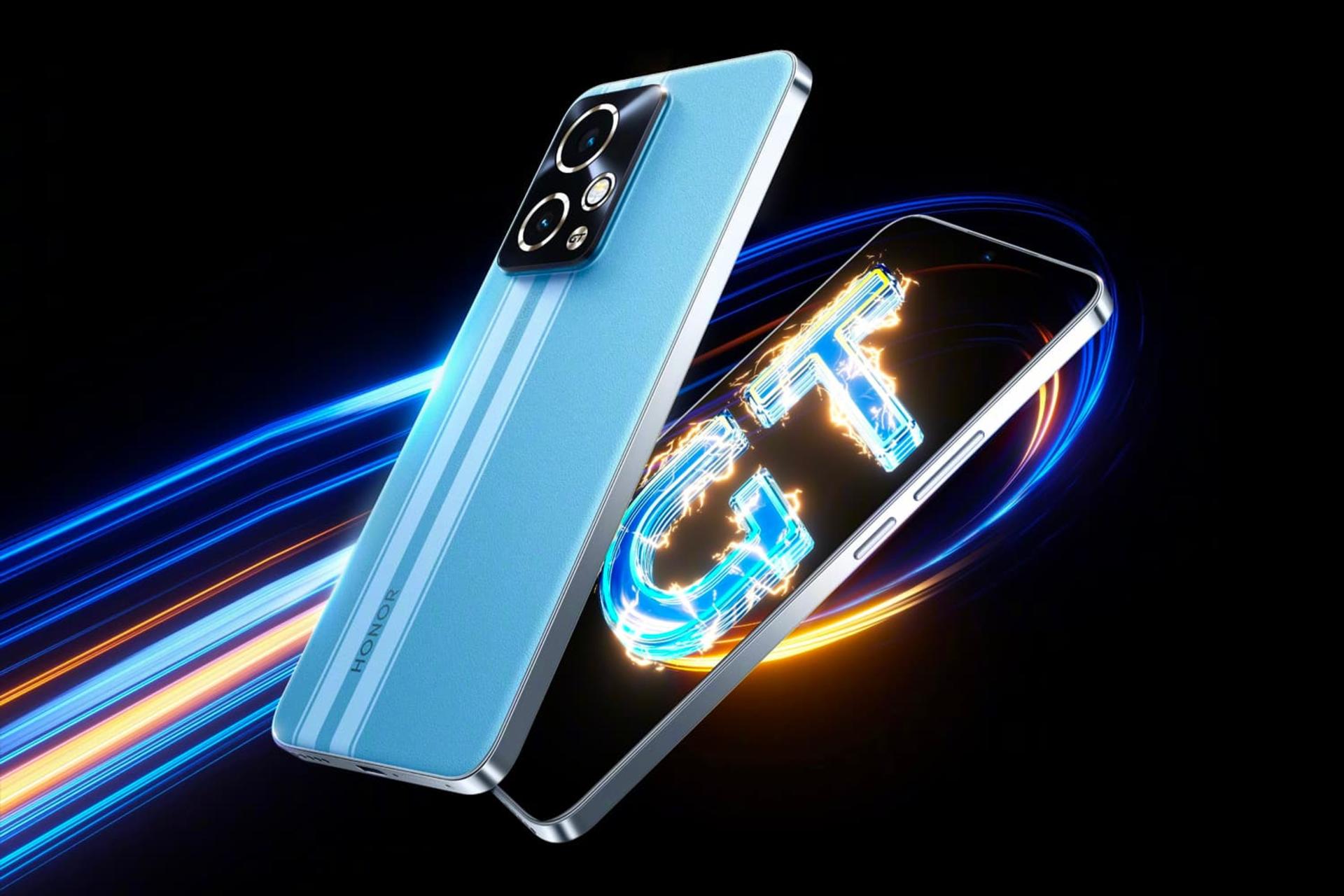 مدل آبی گوشی آنر ۹۰ جی تی / Honor 90 GT از نمای پشت