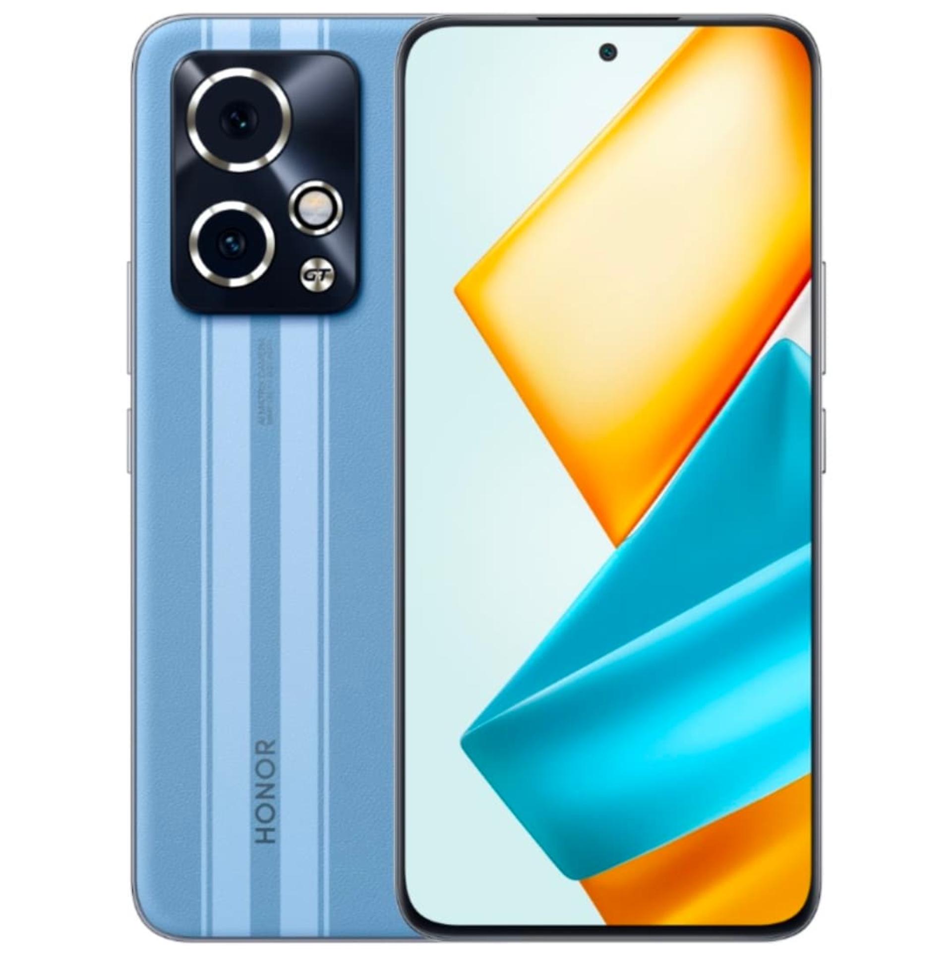 نمای پشت و جلو گوشی آنر ۹۰ جی تی / Honor 90 GT مدل آبی