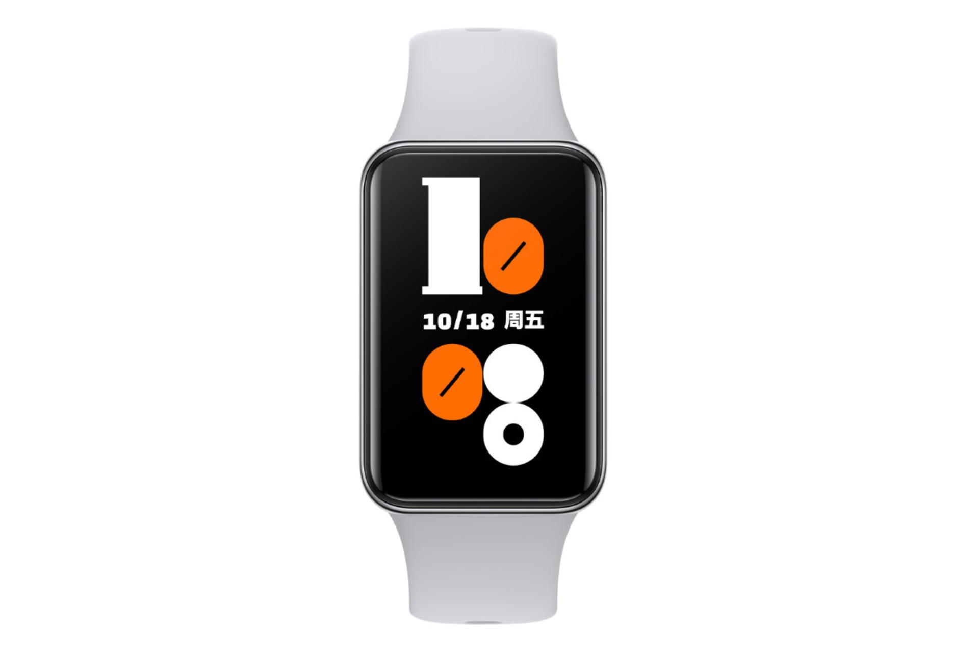 ساعت هوشمند آنر بند 10 با بند خاکستری از نمای روبرو / HONOR Band 10