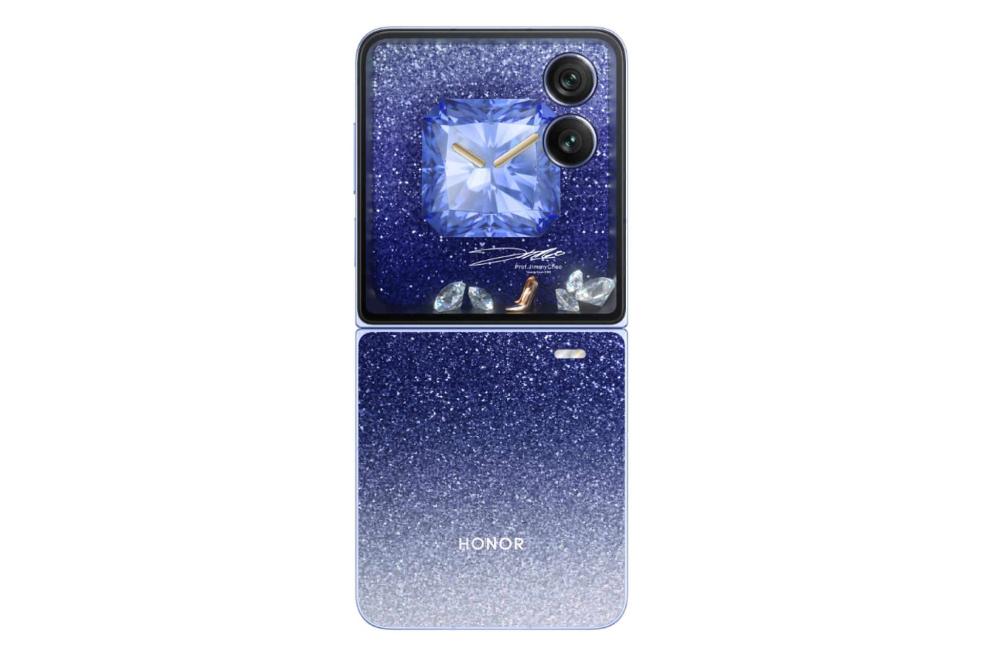 چینش دوربین گوشی موبایل آنر مجیک V Flip 2 آبی طرح دار / HONOR Magic V Flip 2