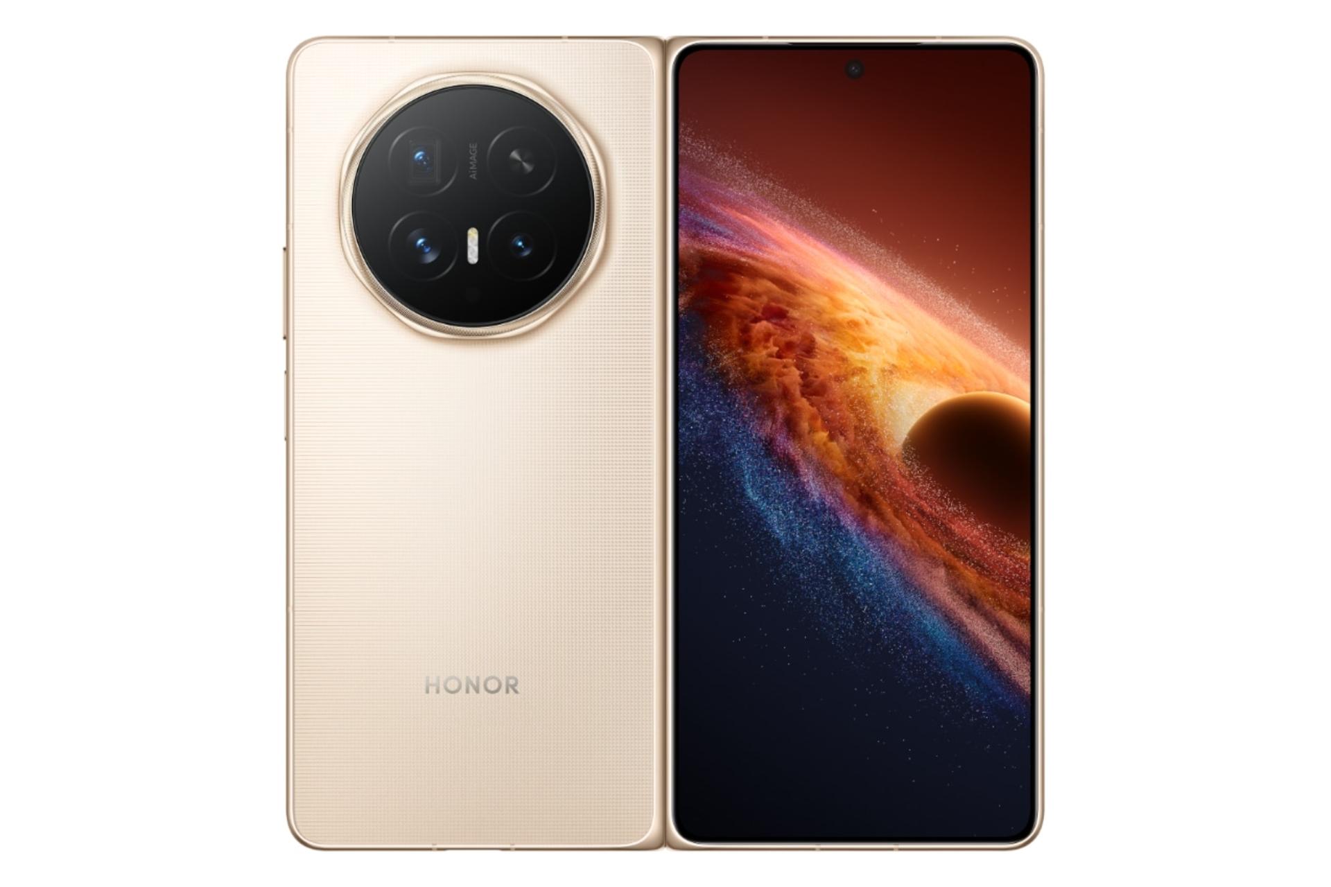 پنل جلو و پشت گوشی موبایل آنر مجیک V6 طلایی / HONOR Magic V6