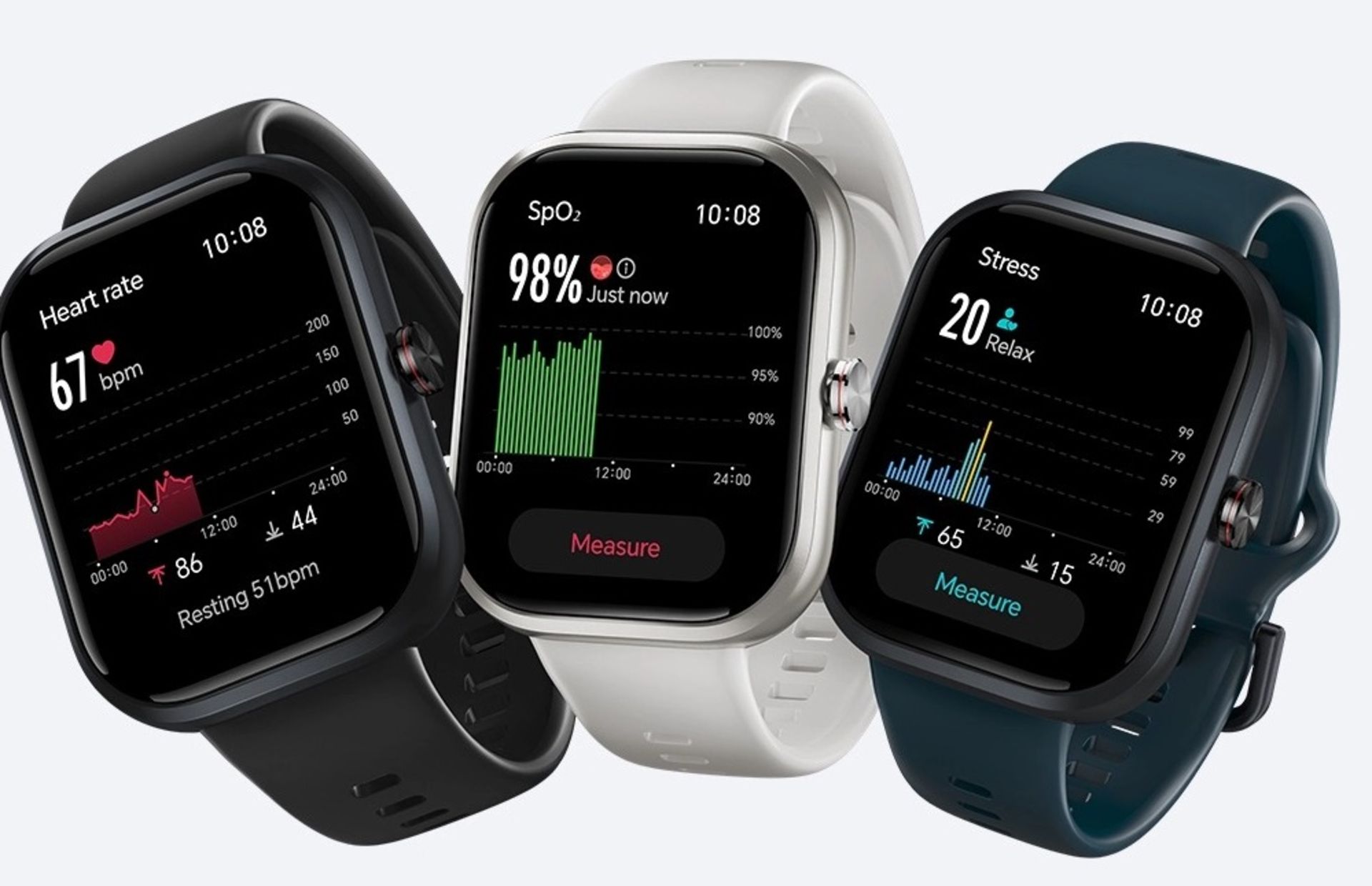 ساعت های هوشمند آنر honor choice در سه رنگ مختلف در حال نمایش ویژگی سلامتی