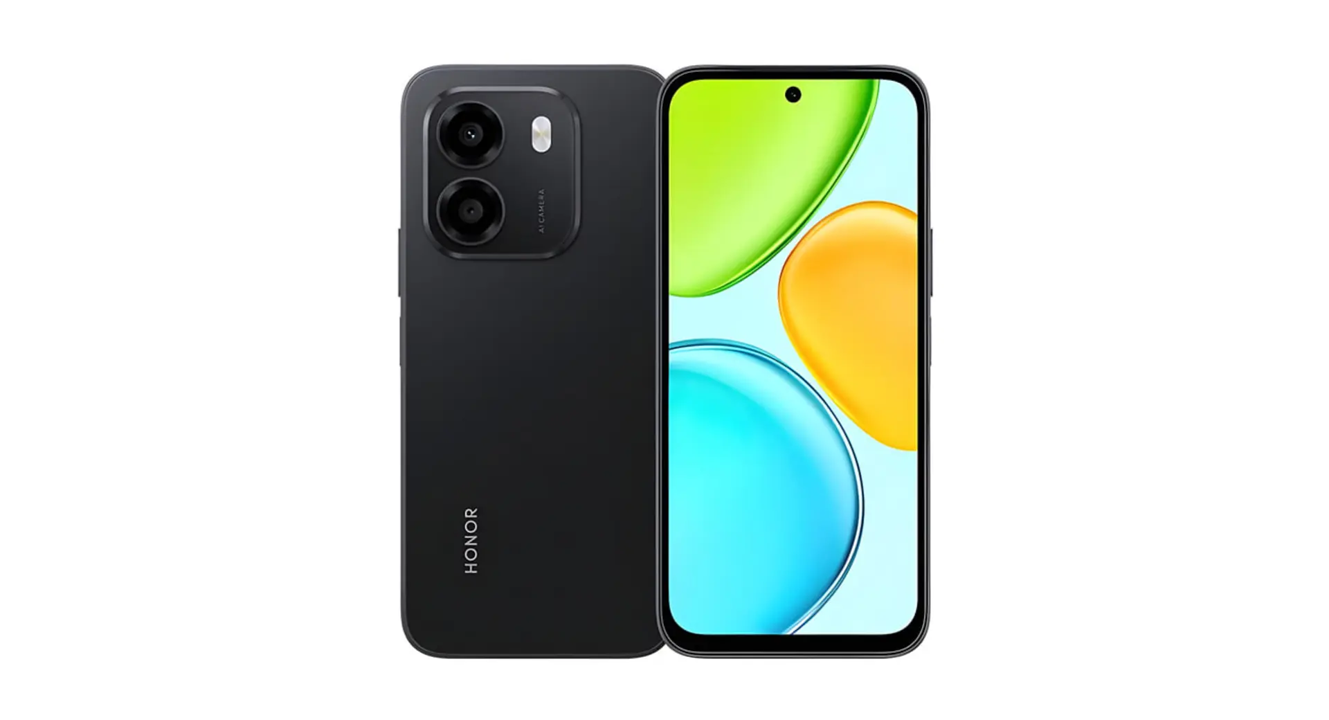 گوشی هوشمند آنر X6e با بدنه مشکی و نمایشگر روشن