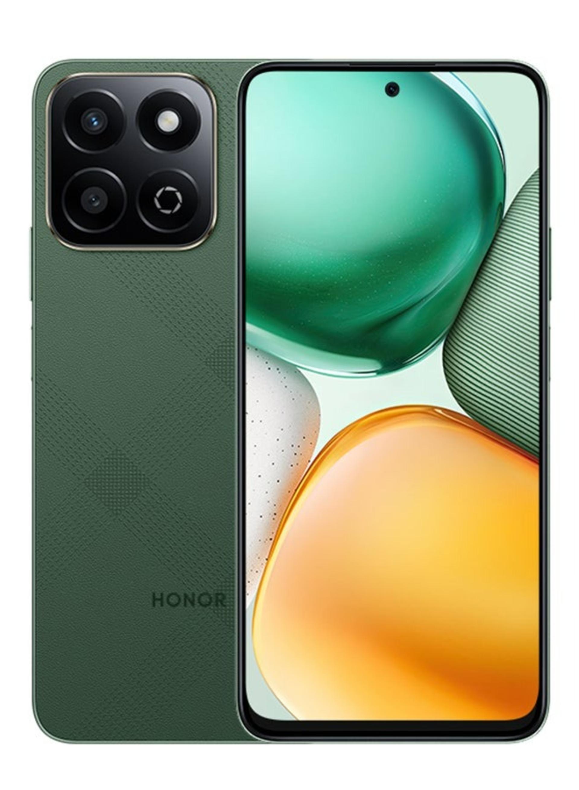 نمای جلو و پشت گوشی آنر X7c 5G رنگ سبز
