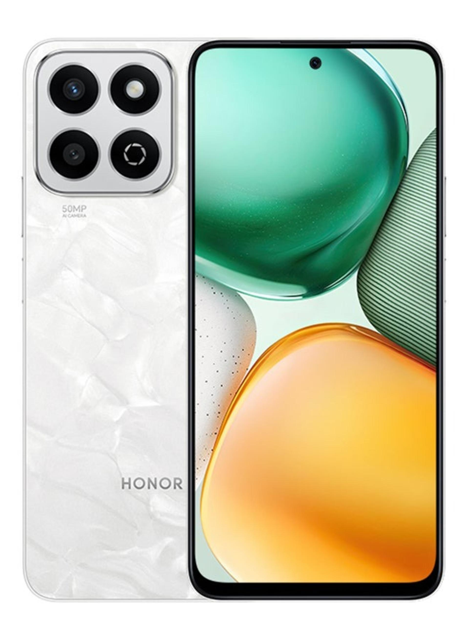 نمای جلو و پشت گوشی آنر X7c 5G رنگ سفید
