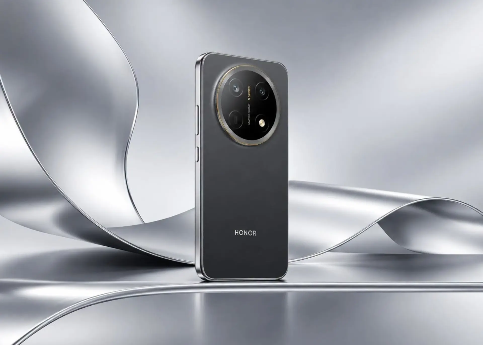 گوشی هوشمند آنر (Honor) X9e Pro با بدنه مشکی و دوربین دایره‌ای