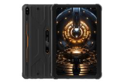 نمای کلی تبلت R10 پرو هات ویو / HOTWAV R10 Pro با نمایشگر روشن و نمایش دوربین و لوگوی پنل پشت