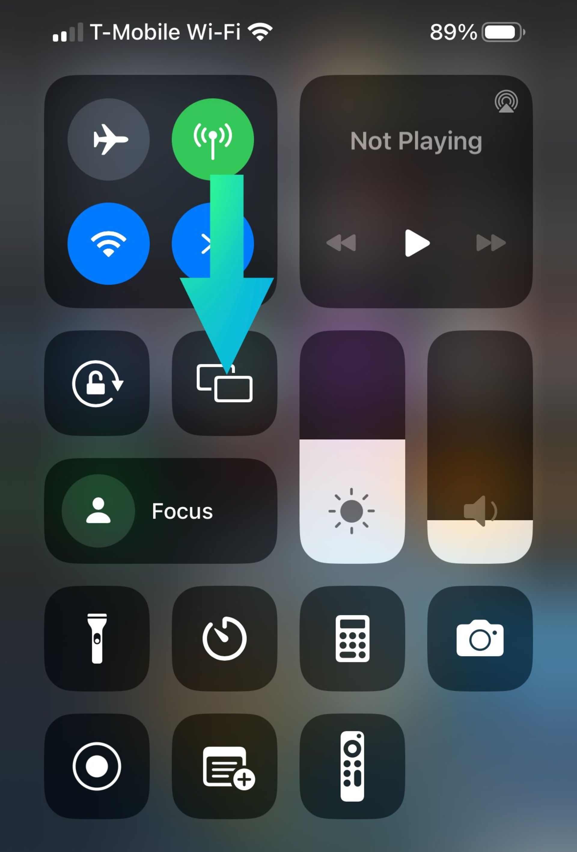 Control Center آیفون 