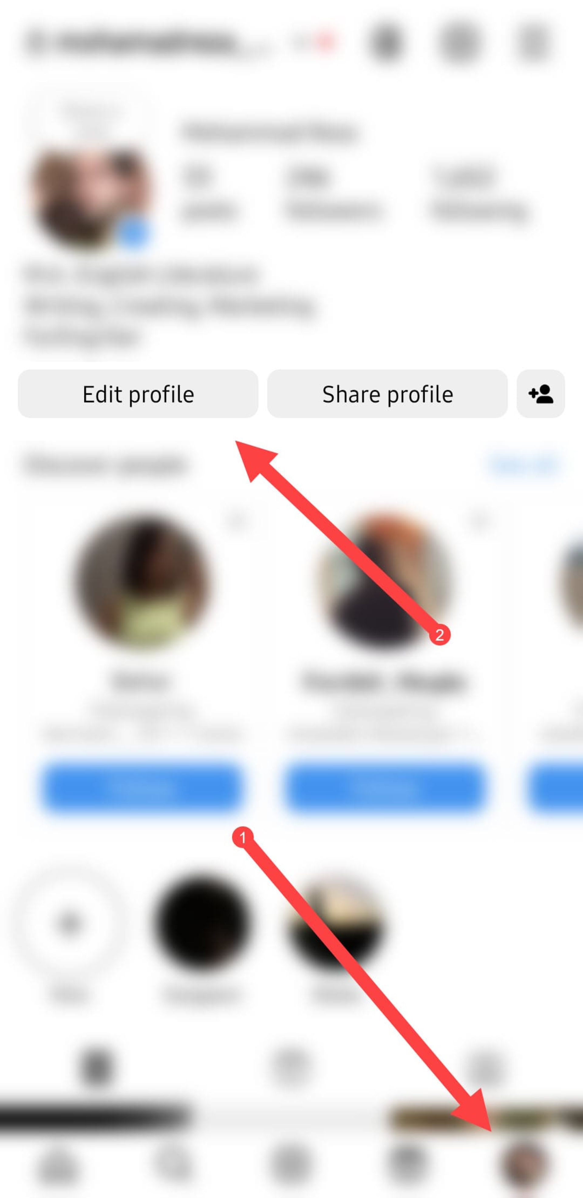 صفحه پروفایل در اینستاگرام