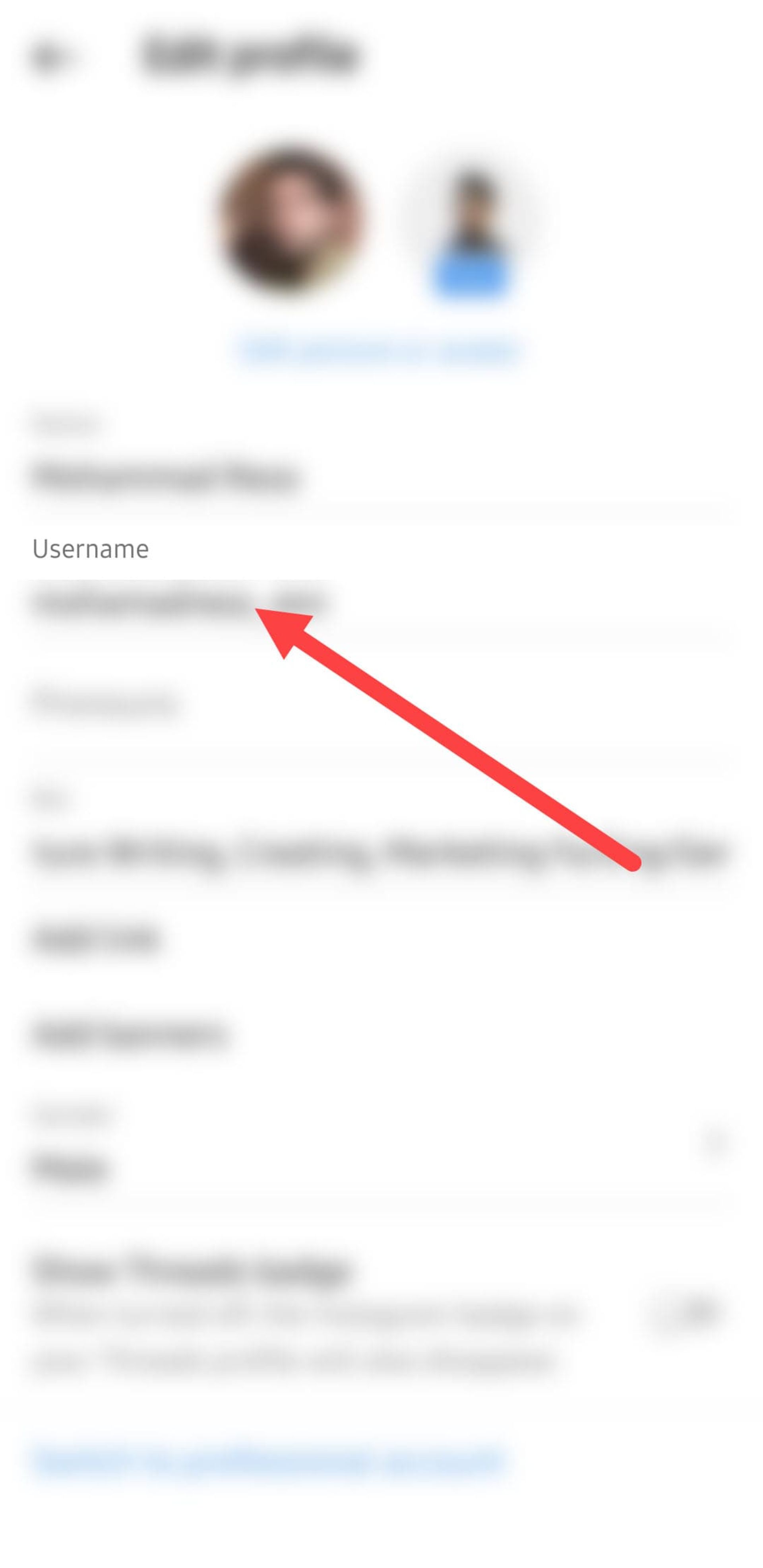ویرایش پروفایل در اینستاگرام