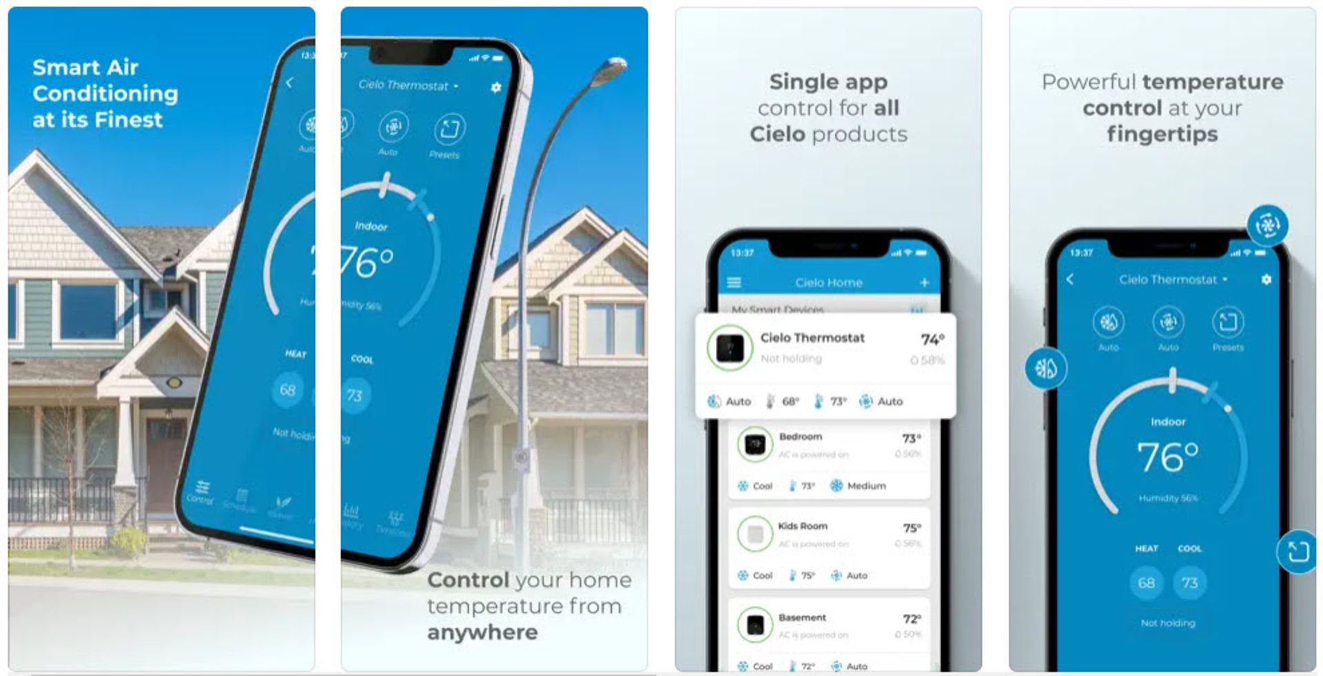 محیط برنامه Cielo Home کنترل کولر گازی با گوشی