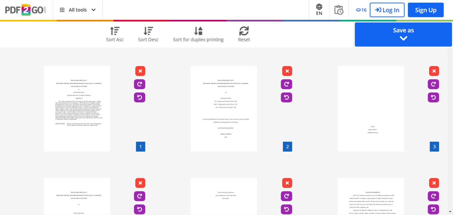حذف صفحات PDF آنلاین