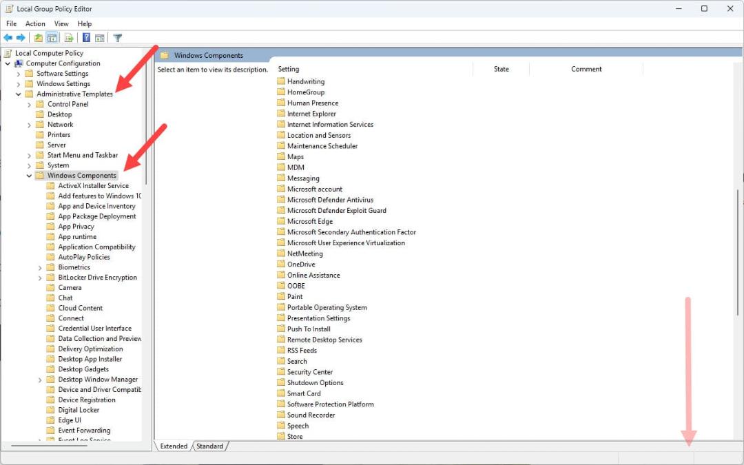 محیط ابزار Group Policy Editor در ویندوز ۱۱