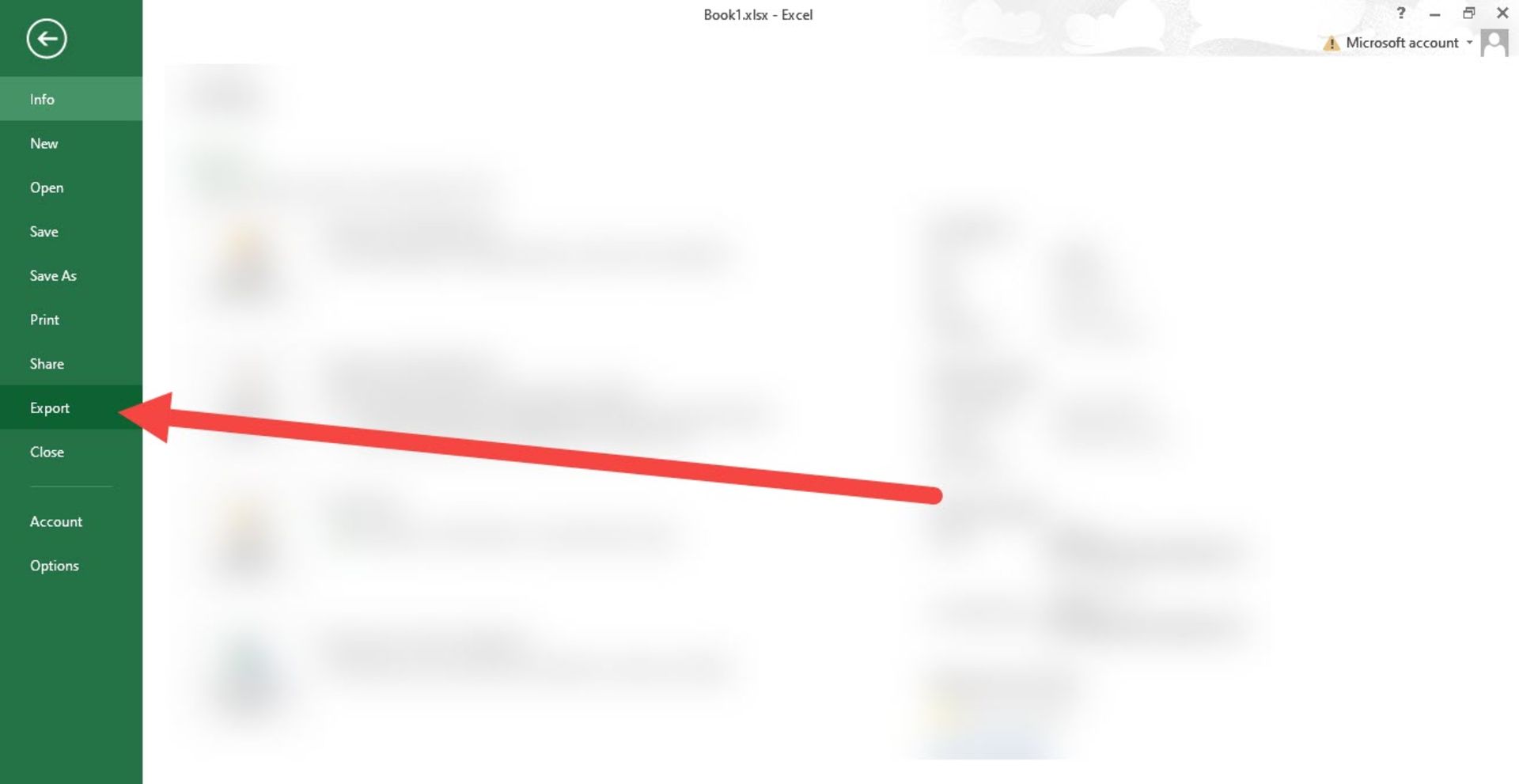تنظیمات برنامه اکسل