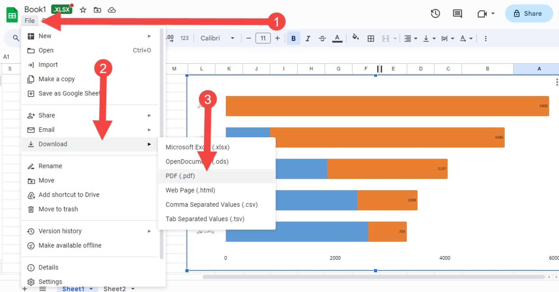 اکسل در گوگل درایو