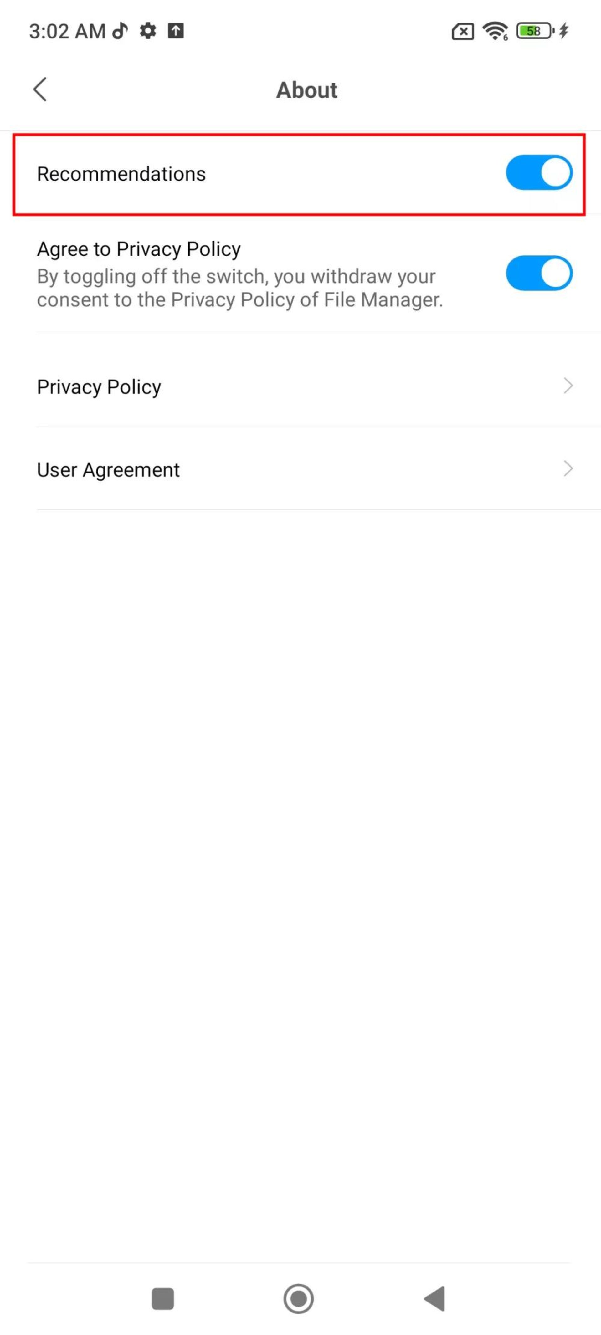 حذف تبلیغات از برنامه Mi File Manager