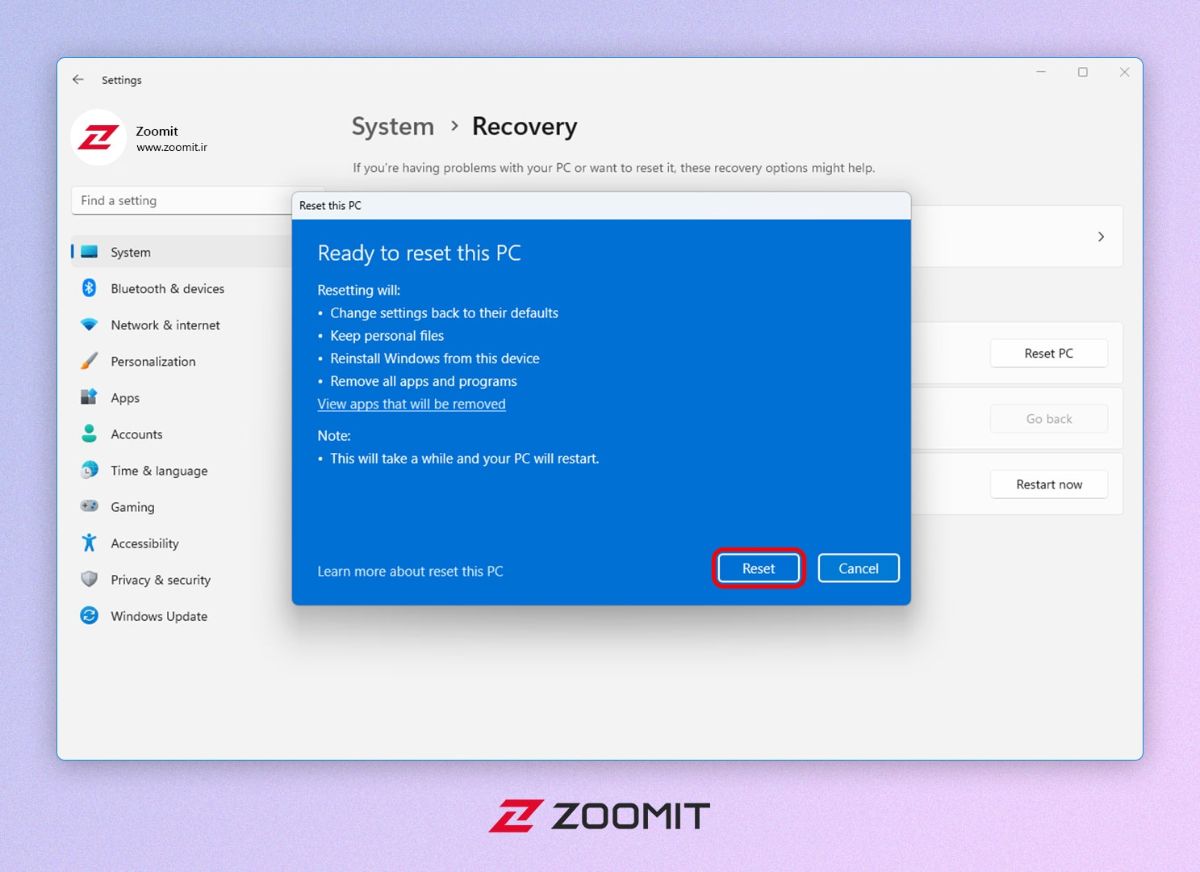 Windows 11 Factory Reset; Video And StepByStep Training