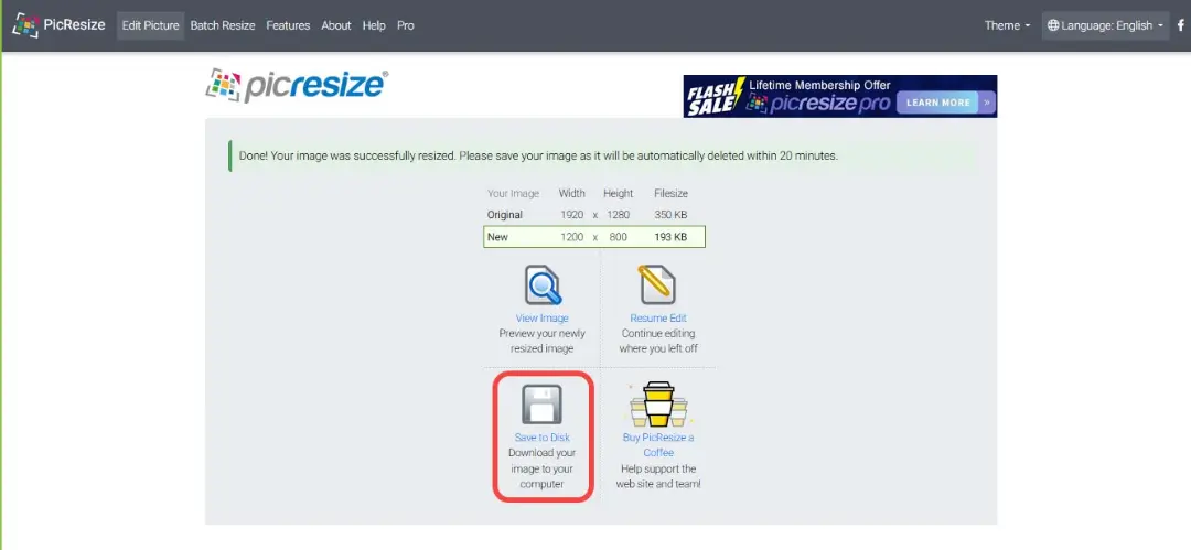 ویرایش عکس در وب‌سایت PicResize