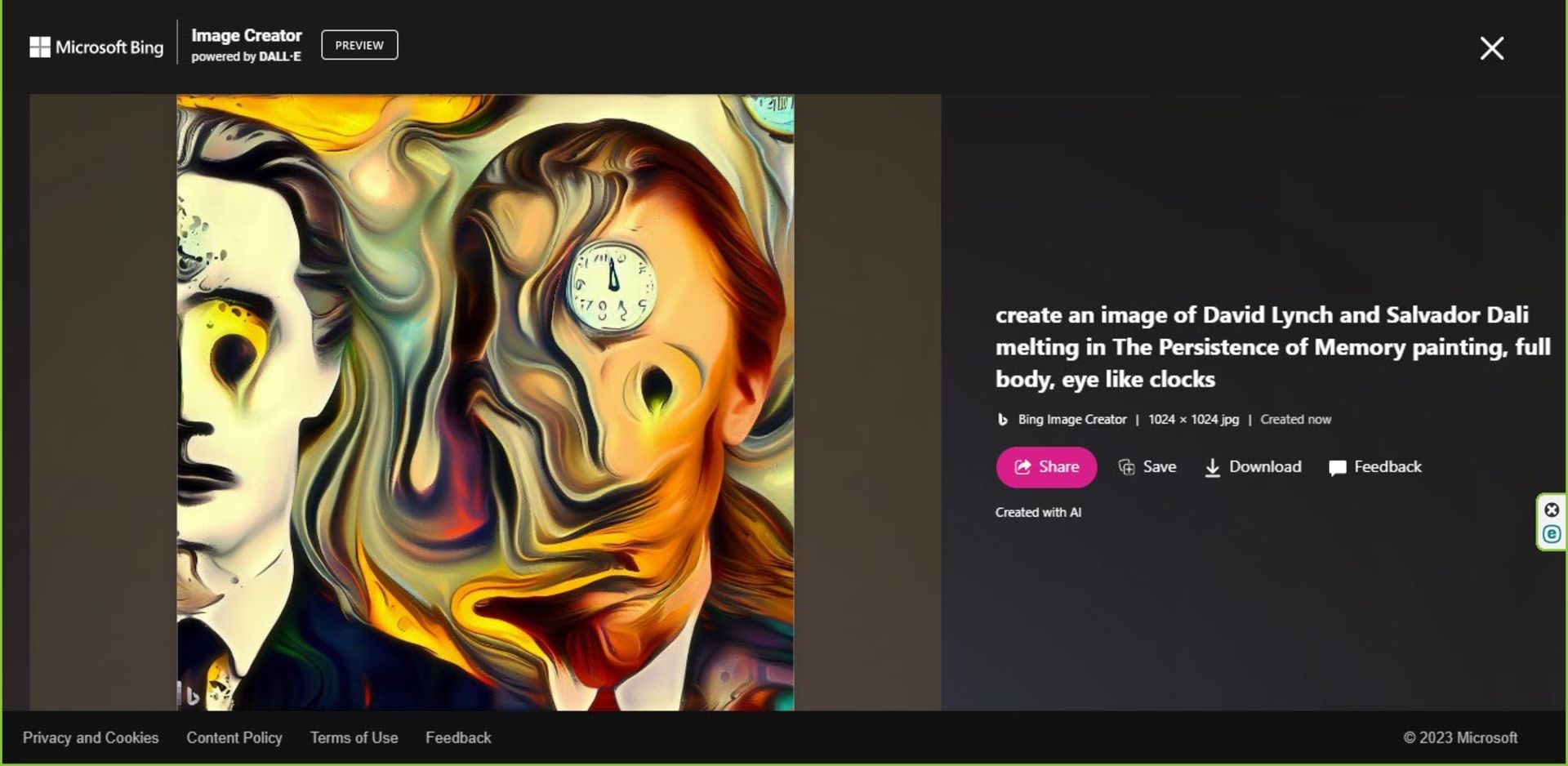 نتایج ساخت تصویر با بینگ جدید