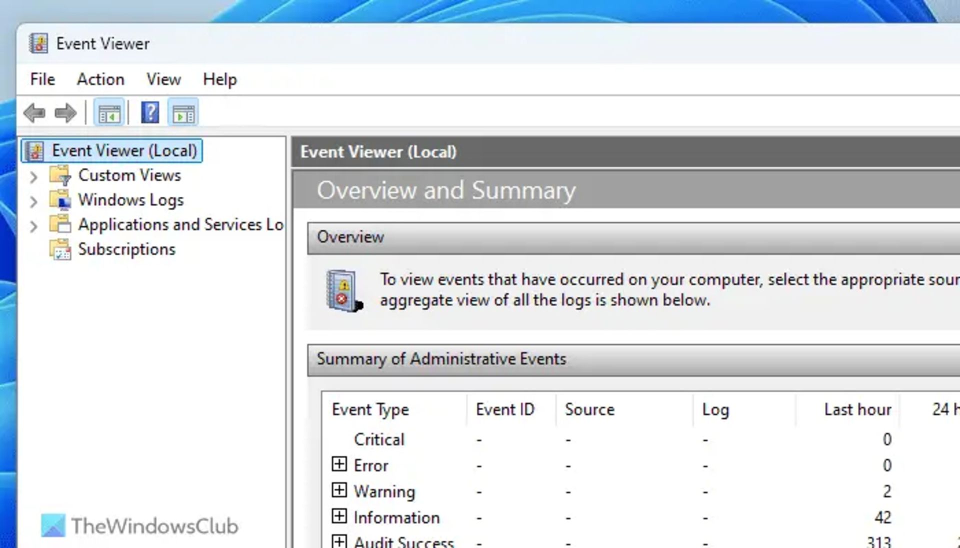 Event Viewer در ویندوز ۱۱